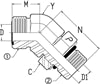 3/8 Male OFS X 3/8 Male O-Ring Boss 45 Deg; - Straight Thread Elbow - Steel