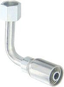 FEMALE SWIVEL 90 DEGREE LONG DROP 1/4 HOSE X 3/8 ORF