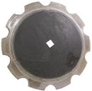 30 INCH X 8MM DURAFACED NOTCHED SHALLOW CONCAVITY DISC BLADE WITH 1-1/2 SQUARE X 1-5/8 ROUND AXLE