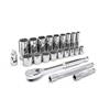 22 Piece 3/8" Drive 12 Point Standard and Deep SAE Mechanics Tool Set