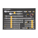 21 Piece 3/8" 90-Tooth Ratchet & Drive Tool Set with Foam Storage Tray