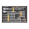 16 Piece 1/2" 90-Tooth Ratchet & Drive Tool Set with Foam Storage Tray