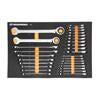 28 Piece 72-Tooth 12 Point Metric Standard and Stubby Combination Ratcheting Wrench Set with Foam Storage Tray