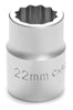 22MM X 12 POINT STANDARD IMPACT SOCKET - 3/4 INCH DRIVE