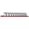 11 Piece 1/2" Drive 12 Point Standard SAE Socket Set