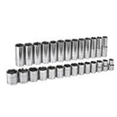 27 Piece 1/2" Drive 6 Point Standard and Deep SAE Socket Set