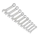 10 Piece 12 Point Stubby Combination SAE Wrench Set