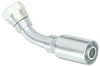 FEMALE SWIVEL 45 DEGREE BEND 1/4" HOSE X 5/8" DIN HEAVY 24 DEGREE SEAT