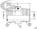 3/8 MALE OFS X 1/2 MALE PIPE - MALE PIPE CONNECTOR - STEEL