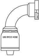 CODE 61 FLANGE 90 DEGREE BEND WITH 1/2 INCH THREAD FOR 1/2 INCH HOSE