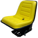 TISCO Universal Compact Tractor Seat - 15" Wide, with Suspension, Yellow Vinyl