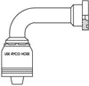 CODE 61 FLANGE 90 DEGREE LNG BEND WITH 3/4 INCH THREAD FOR 3/4 INCH HOSE