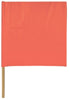 18 INCH VINYL SAFETY FLAG WITH WOODEN STAFF - ORANGE