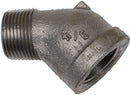 3/4 INCH X 3/4 INCH MNPT X FNPT BLACK IRON STREET ELBOW - 45