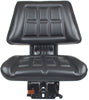 TISCO Universal Tractor Seat - with Suspension, Trapezoid Back, Black Vinyl