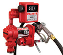 12v FUEL TRANSFER PUMP WITH MANAUL NOZZLE AND METER - 15 GPM