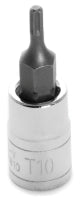 T-10 STAR X TORX BIT IMPACT SOCKET - 1/4 INCH DRIVE