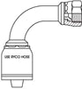 JIC FEMALE 90 DEGREE LONG BEND WITH 7/8 INCH THREAD FOR 5/8 INCH HOSE