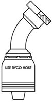 CODE 62 FLANGE 45 DEGREE BEND WITH 3/4 INCH THREAD FOR 1 INCH HOSE