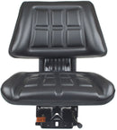 TISCO Universal Tractor Seat - with Suspension, Trapezoid Back, Black Vinyl