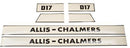 DECAL SET FOR ALLIS CHALMERS D17