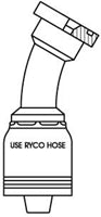 CODE 61 FLANGE 30 DEGREE BEND WITH 3/4 INCH THREAD FOR 3/4 INCH HOSE