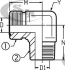 1/4 MALE OFS X 1/4 MALE PIPE 90 DEG; - MALE ELBOW - STEEL