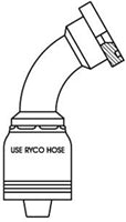 CODE 61 FLANGE 60 DEGREE BEND WITH 1 INCH THREAD FOR 1 INCH HOSE