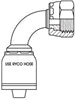 ORFS FEMALE 90 DEGREE SHORT BEND WITH 11/16 INCH THREAD FOR 1/4 INCH HOSE