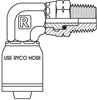 NPT MALE SWIVEL 90 DEGREE BEND WITH 3/4 INCH THREAD FOR 3/4 INCH HOSE