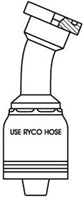 CODE 62 FLANGE 22.5 DEGREE BEND WITH 3/4 INCH THREAD FOR 3/4 INCH HOSE