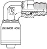BSP MALE SWIVEL 90 DEGREE ELBOW WITH 1/2 INCH THREAD FOR 3/8 INCH HOSE