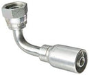 FEMALE SWIVEL 90 DEGREE BEND 3/8" HOSE X 7/8" DIN HEAVY 24 DEGREE SEAT