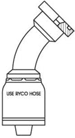 CODE 61 FLANGE 45 DEGREE BEND WITH 1 INCH THREAD FOR 3/4 INCH HOSE