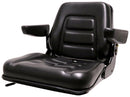 Black Talon Universal Folding Bucket Seat for Zero Turn Mowers & Industrial Applications - with Armrests, Black, 355000BK