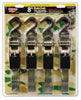 4 PACK - 1" X  8' RATCHET STRAP - CAMO WEBBING -  1,200 Lb CAPACITY