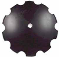 18 INCH X 3/16 INCH NOTCHED DISC BLADE WITH 1 SQ X 1-1/8 SQ AXLE