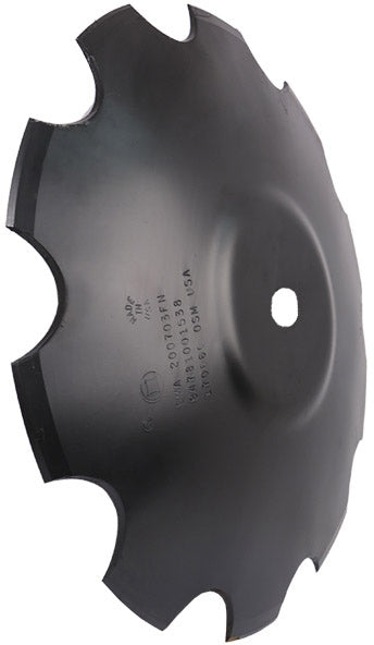 22 INCH X 1/4 INCH NOTCHED CRIMP CENTER BLADE WITH 1-1/2 INCH ROUND AXLE