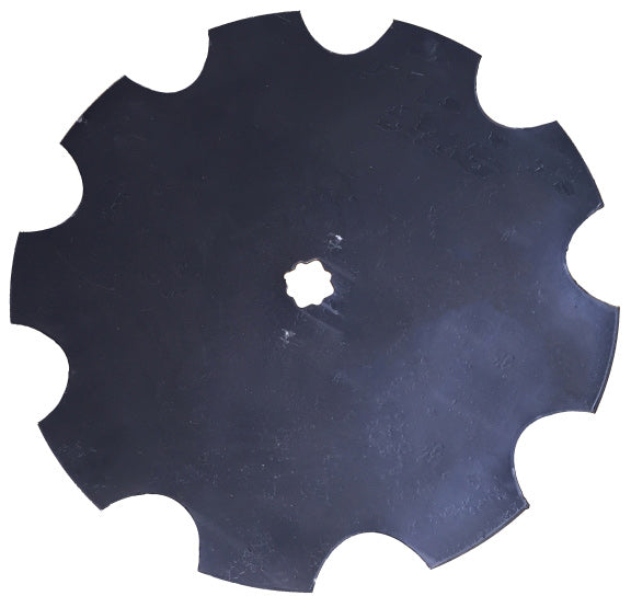 26 INCH X 1/4 INCH NOTCHED DISC BLADE WITH 1-1/8 SQ X 1-1/4 SQ AXLE