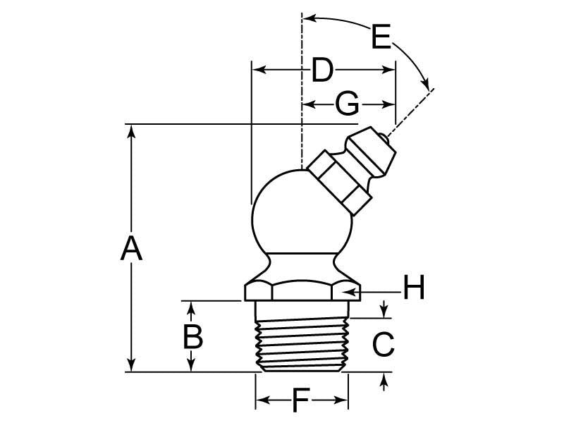 1/8"-27 NPT 45° GREASE ZERK - BAG 10