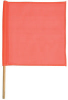 18 INCH MESH SAFETY FLAG WITH WOODEN STAFF - ORANGE