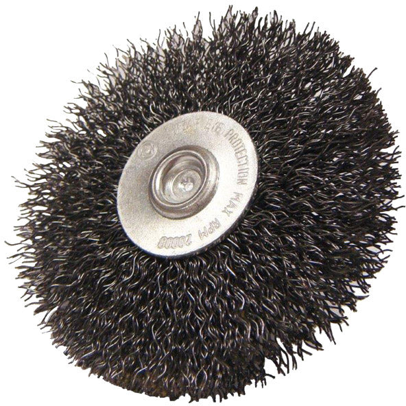 CRIMPED WIRE WHEEL - 3" X WITH 1/4" SHANK FOR DIE GRINDER (CUT-OFF TOOL), POWER DRILL