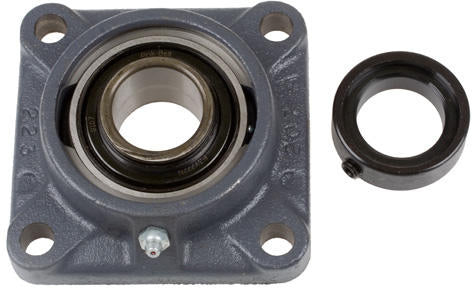 4 HOLE CAST IRON FLANGE WITH 1-1/4" BEARING  - 62mm HOUSING    -ECCENTRIC LOCK COLLAR