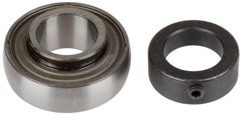 1-1/8 INCH BORE SEALED INSERT BEARING WITH COLLAR SPHERICAL RACE