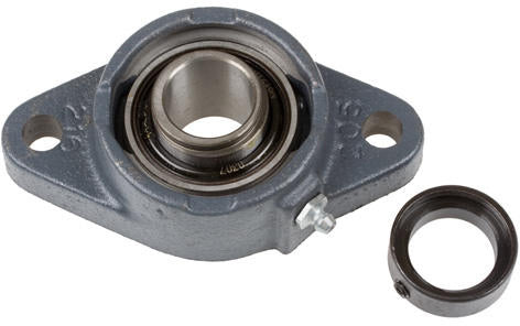 1"   2 HOLE CAST IRON FLANGED BEARING - WITH ECCENTRIC LOCKING COLLAR