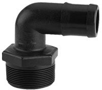 1 INCH X 1/2 INCH MNPT X HOSE BARB  POLY ELBOW - 90