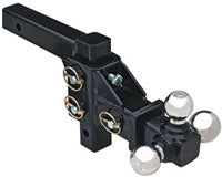 ADJUSTABLE HEIGHT TRIPLE HITCH BALL MOUNT -   SOLID SHANK         1-7/8"  / 2" /  2-5/16" BALL