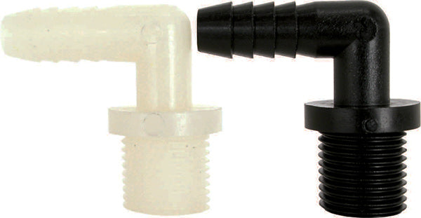 3/4 INCH X 3/4 INCH MNPT X HOSE BARB  POLY ELBOW - 90