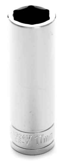 17MM X 6 POINT DEEP WELL IMPACT SOCKET - 1/2 INCH DRIVE