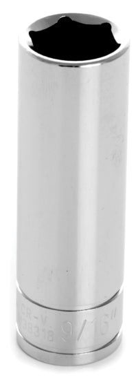 9/16 INCH X 6 POINT DEEP WELL IMPACT SOCKET - 3/8 INCH DRIVE